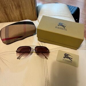 Burberry Sunglasses with Plaid Case and Box